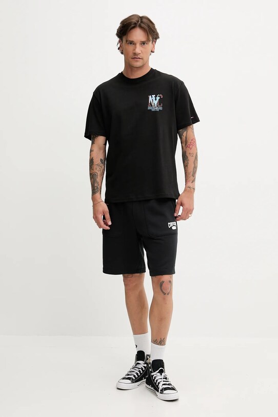 Tommy Jeans tricou din bumbac DM0DM21831 negru AW25