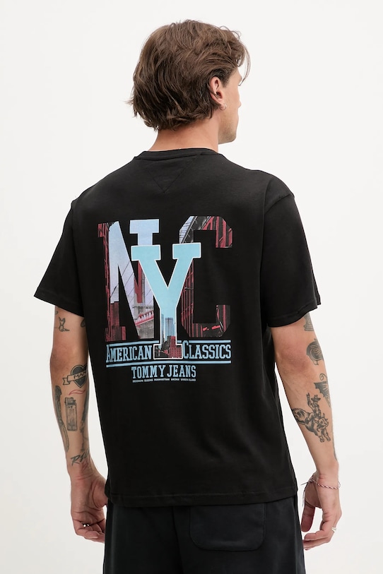 Îmbrăcăminte Tommy Jeans tricou din bumbac DM0DM21831 negru