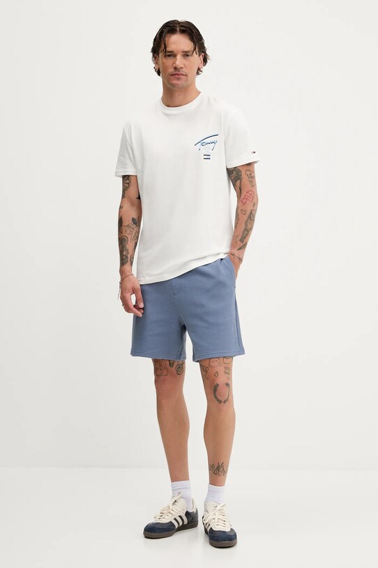 Bavlnené tričko Tommy Jeans DM0DM21934 biela AW25