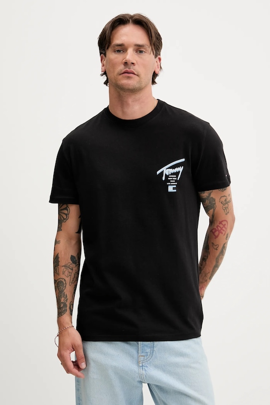 Îmbrăcăminte Tommy Jeans tricou din bumbac DM0DM21934 negru