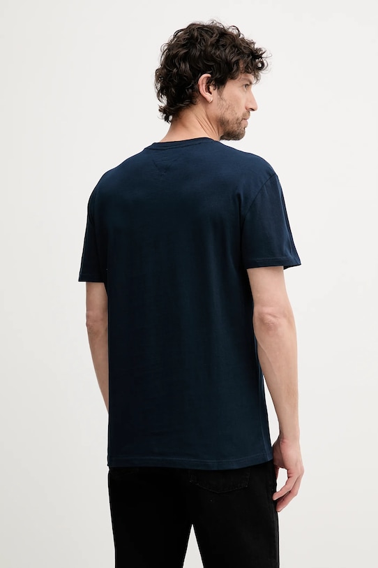Βαμβακερό μπλουζάκι Tommy Jeans DM0DM21941 σκούρο μπλε AW25