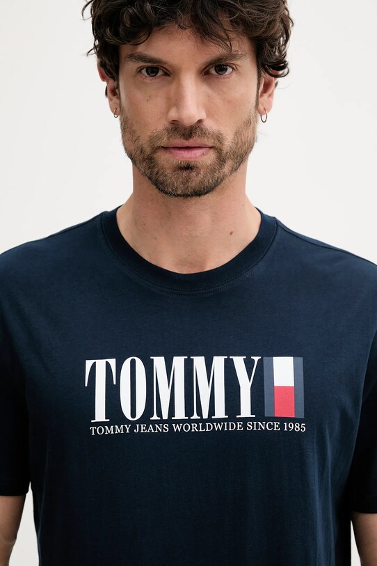 Îmbrăcăminte Tommy Jeans tricou din bumbac DM0DM21941 bleumarin