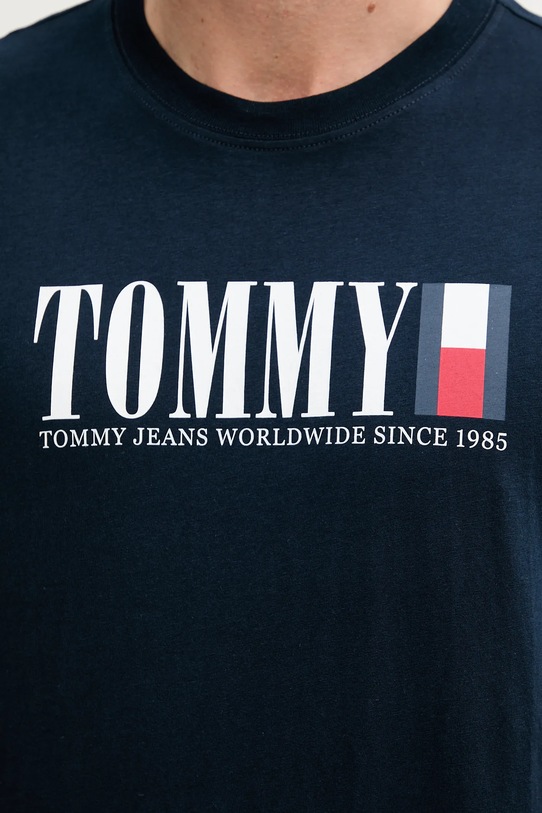 Βαμβακερό μπλουζάκι Tommy Jeans σκούρο μπλε DM0DM21941