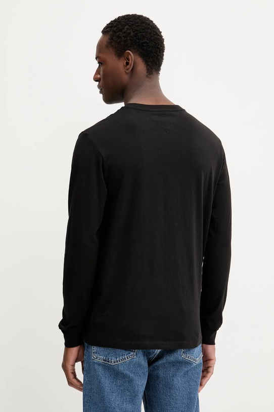 Βαμβακερή μπλούζα με μακριά μανίκια Tommy Jeans 2-pack μαύρο DM0DM22148