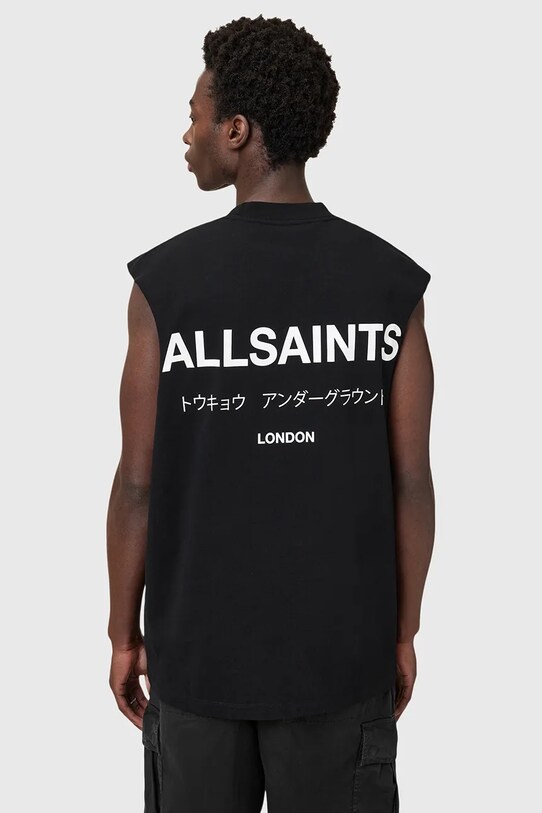 Bavlněný top AllSaints UNDERGROUND M038PC černá AW25
