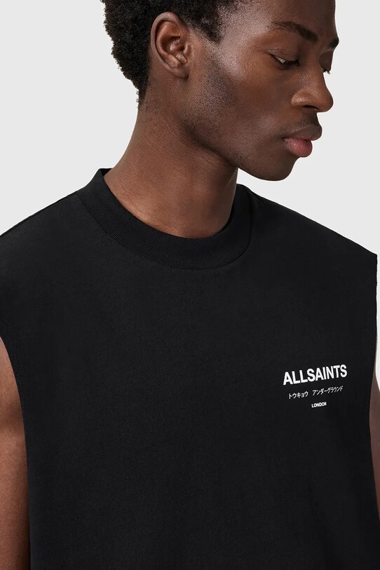 Bavlněný top AllSaints UNDERGROUND černá M038PC