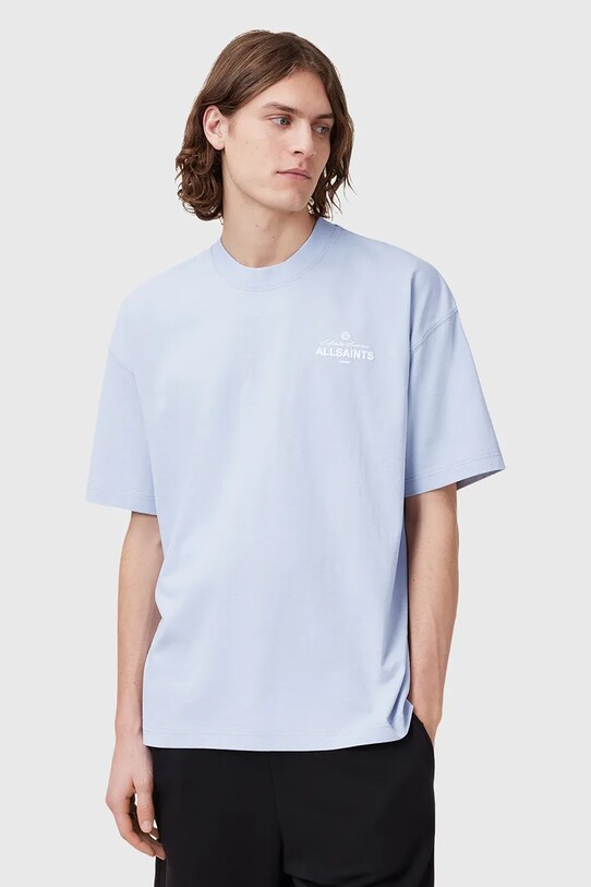 AllSaints t-shirt bawełniany SOLEIL nadruk niebieski M051PC