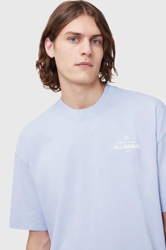 AllSaints t-shirt bawełniany SOLEIL niebieski M051PC