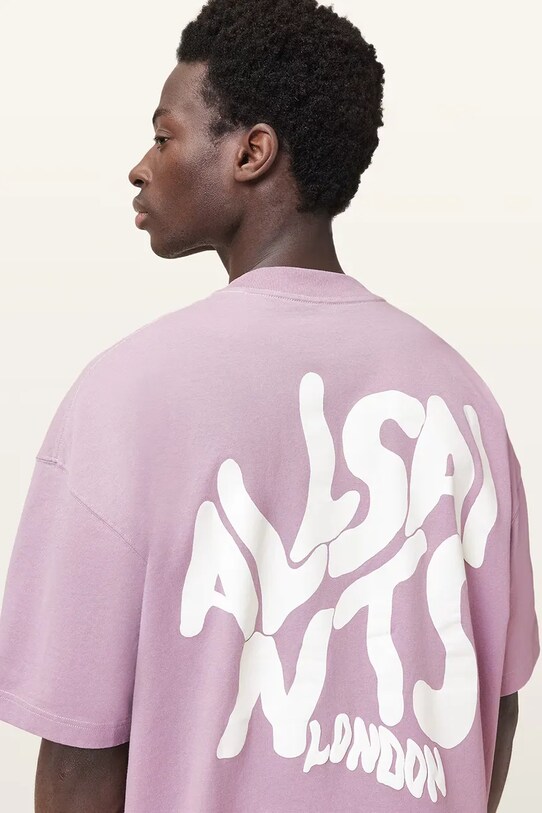 Odzież AllSaints t-shirt bawełniany ORLANDO M066PC fioletowy