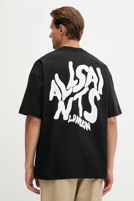 AllSaints t-shirt bawełniany ORLANDO nadruk czarny M066PC