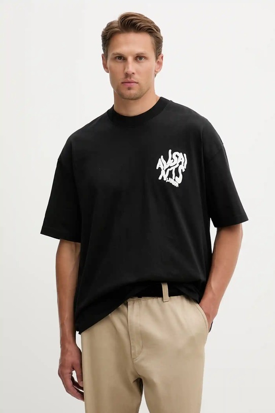 Odzież AllSaints t-shirt bawełniany ORLANDO M066PC czarny