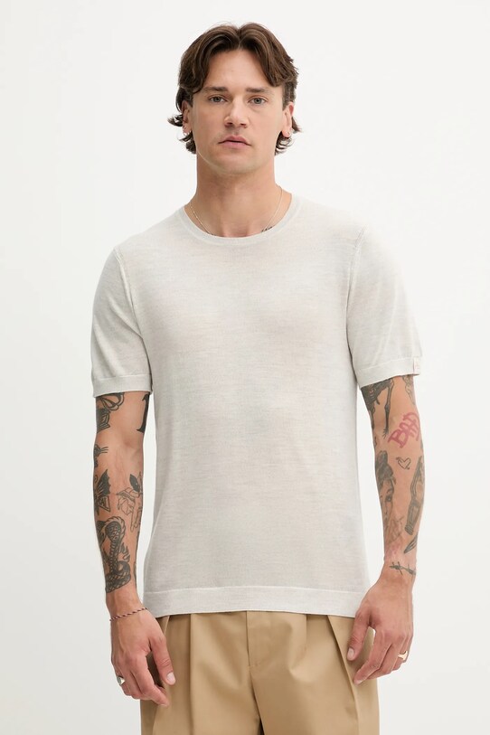 Rag & Bone tricou de lână uni bej MBS25P017BM17