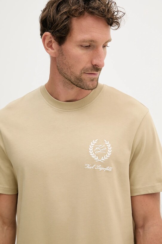 Karl Lagerfeld t-shirt bawełniany zielony A3M44002