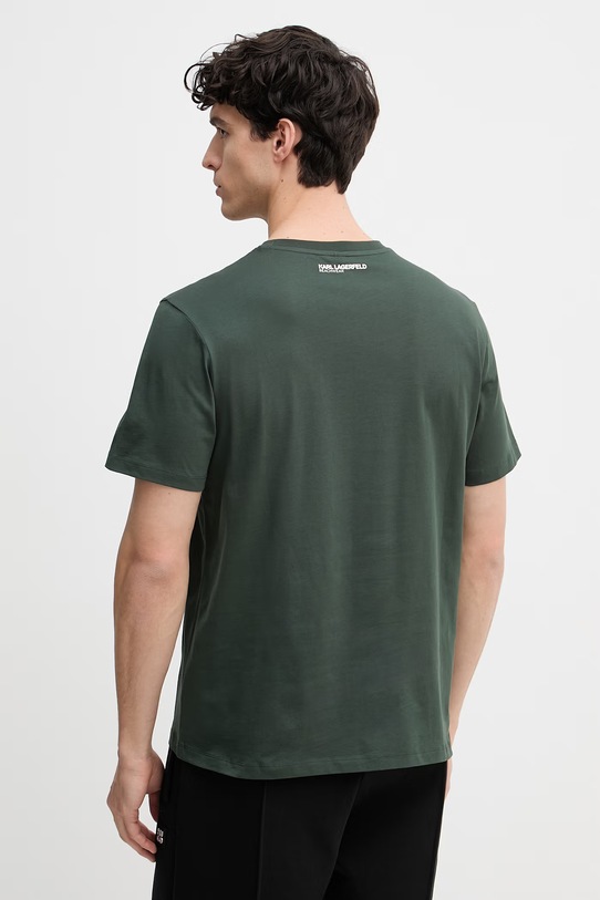 Odzież Karl Lagerfeld T-shirt męski bawełniany A3M46001 zielony