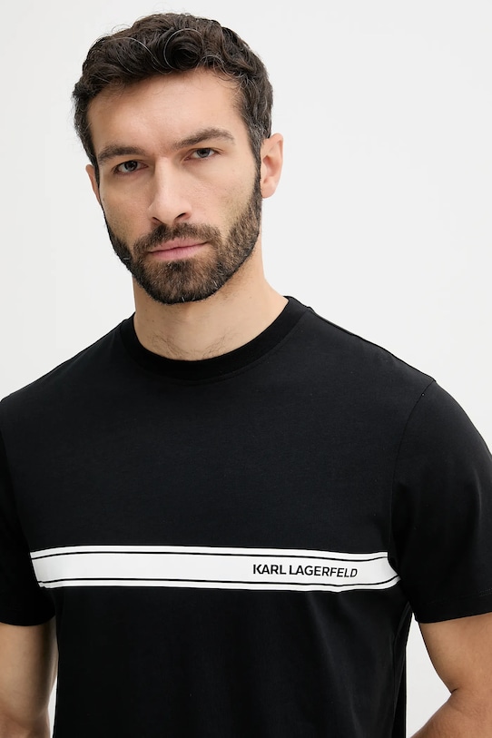 Îmbrăcăminte Karl Lagerfeld tricou din bumbac A3M46001 negru