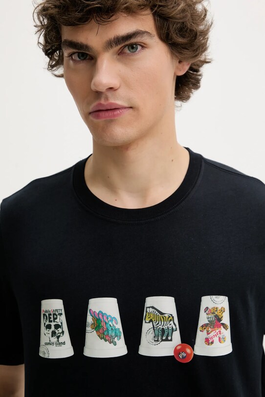PS Paul Smith tricou din bumbac bleumarin M2R.011R.TP5257