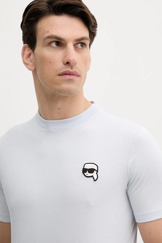 Karl Lagerfeld tricou din bumbac albastru 553224.755710