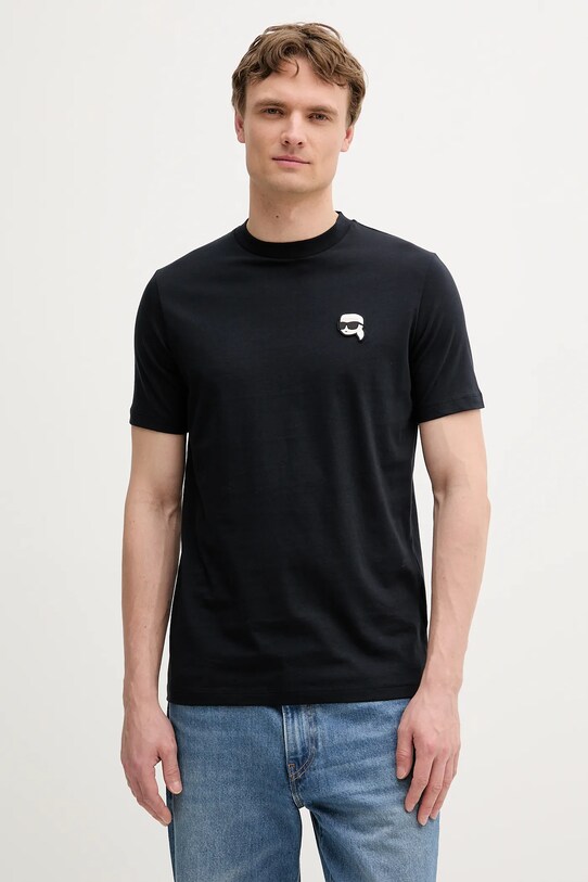 Karl Lagerfeld tricou din bumbac imprimeu bleumarin 553224.755710