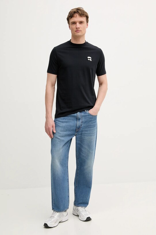 Karl Lagerfeld tricou din bumbac 553224.755710 bleumarin AW25