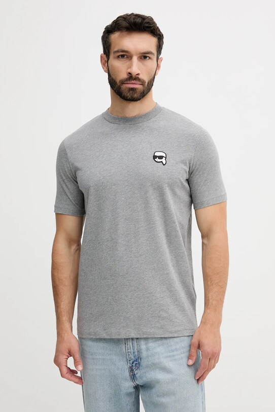 Karl Lagerfeld tricou din bumbac imprimeu gri 553224.755710