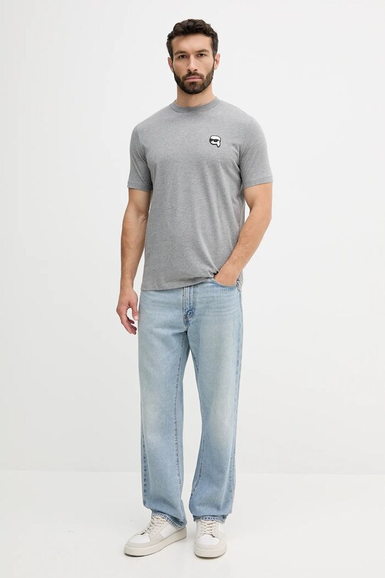 Karl Lagerfeld tricou din bumbac 553224.755710 gri AW25