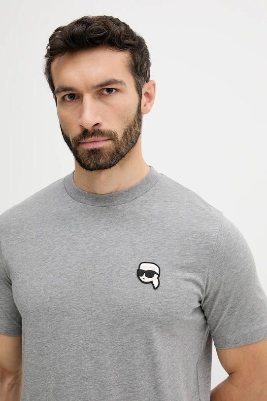 Βαμβακερό μπλουζάκι Karl Lagerfeld γκρί 553224.755710