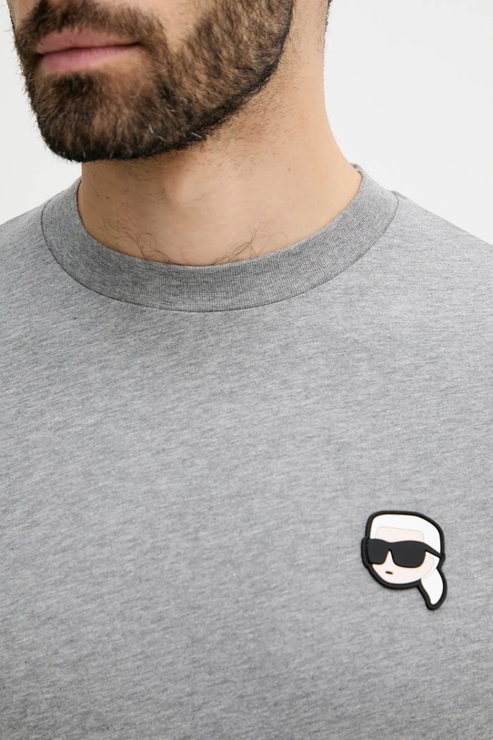 Βαμβακερό μπλουζάκι Karl Lagerfeld 553224.755710 γκρί