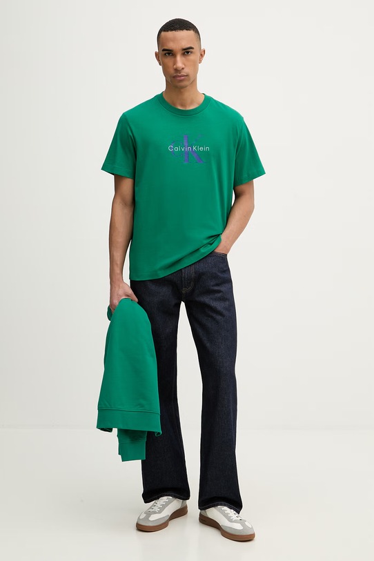 Calvin Klein Jeans тениска мъжка от памук LV04RB862G зелен SS26
