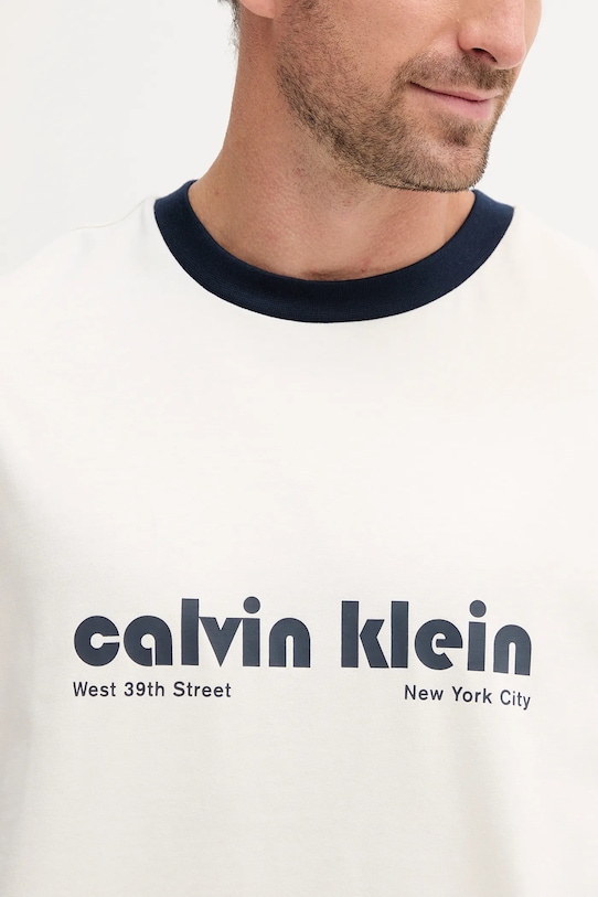 Хлопковая футболка Calvin Klein Jeans бежевый LV04RC244G