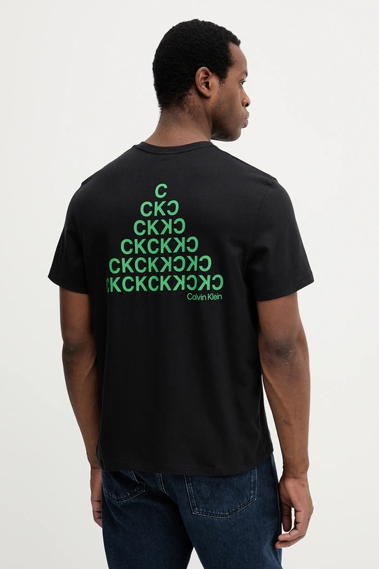 Calvin Klein Jeans t-shirt bawełniany nadruk czarny LV04RC825G