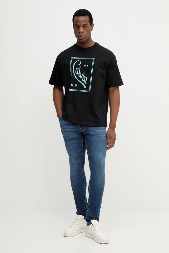 Βαμβακερό μπλουζάκι Calvin Klein Jeans LV04RC836G μαύρο AW25