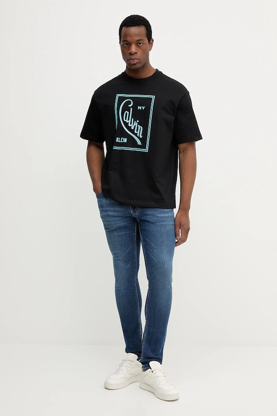 Calvin Klein Jeans t-shirt bawełniany LV04RC836G czarny AW25
