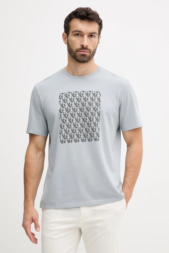 Хлопковая футболка Calvin Klein Jeans хлопок серый LV04RC841G