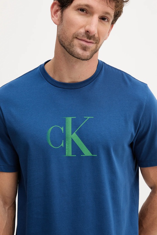 Oblačila Bombažna kratka majica Calvin Klein Jeans LV04RC857G modra