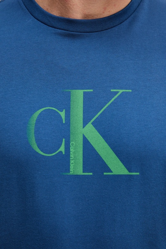 Bombažna kratka majica Calvin Klein Jeans modra LV04RC857G