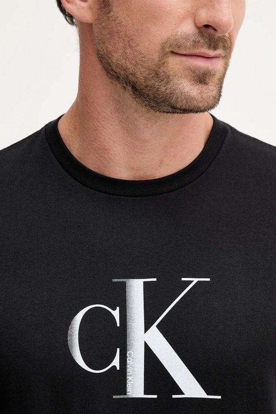 Bombažna kratka majica Calvin Klein Jeans črna LV04RC857G