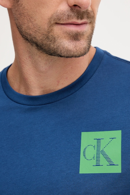 Calvin Klein Jeans t-shirt bawełniany niebieski LV04RC859G