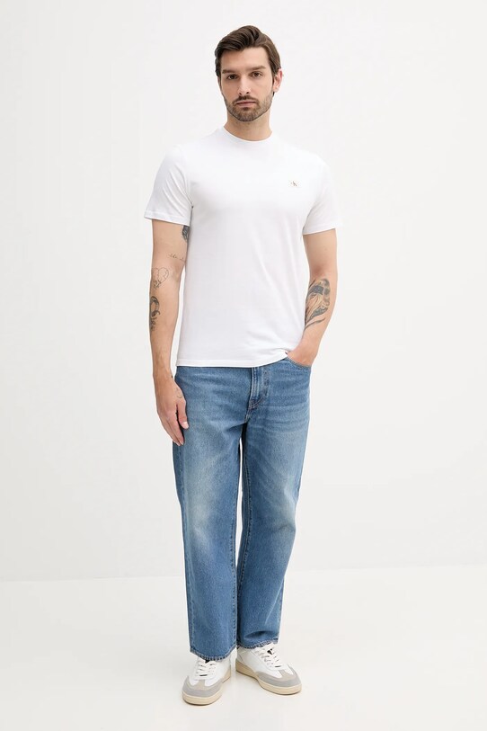 Calvin Klein Jeans pamut póló LV04RC272G fehér AW25