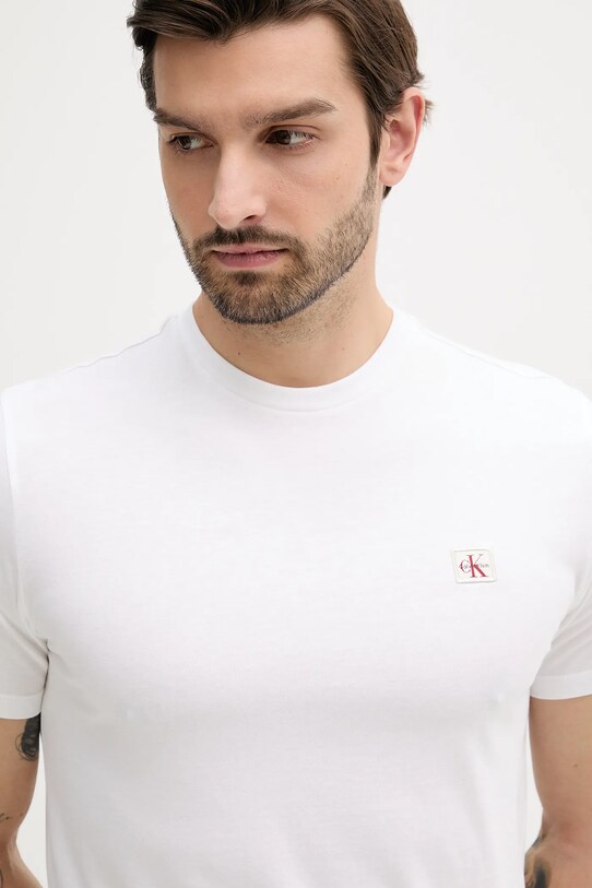 Calvin Klein Jeans pamut póló fehér LV04RC272G