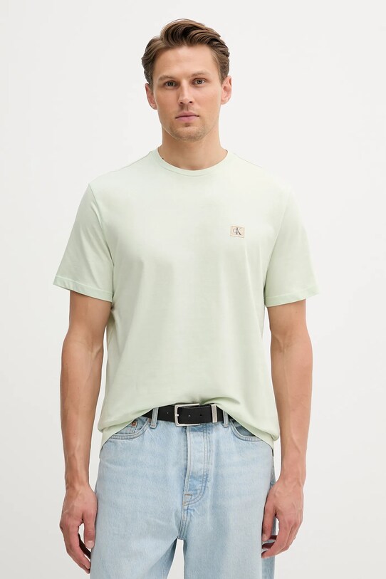 Calvin Klein Jeans t-shirt bawełniany regular zielony LV04RC272G