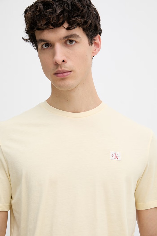 Calvin Klein Jeans t-shirt męski bawełniany żółty LV04RC272G