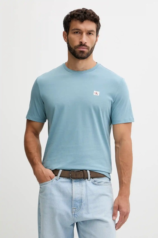 Calvin Klein Jeans t-shirt bawełniany regular niebieski LV04RC272G