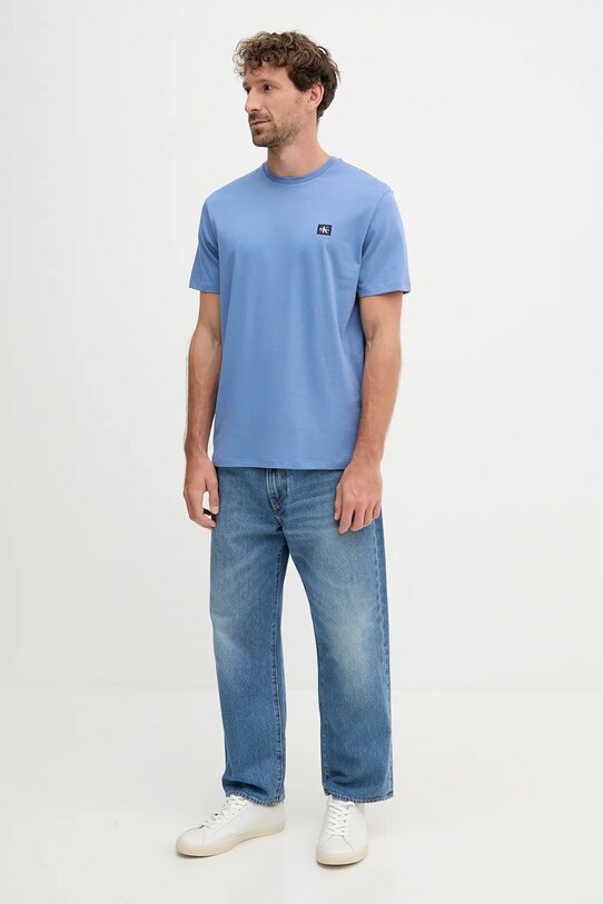 Хлопковая футболка Calvin Klein Jeans LV04RC272G голубой AW25