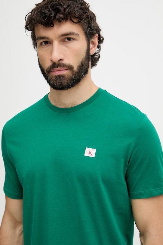 Calvin Klein Jeans t-shirt Ανδρικό βαμβακερό πράσινο LV04RC272G
