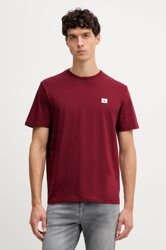 Calvin Klein Jeans t-shirt bawełniany bordowy LV04RC272G