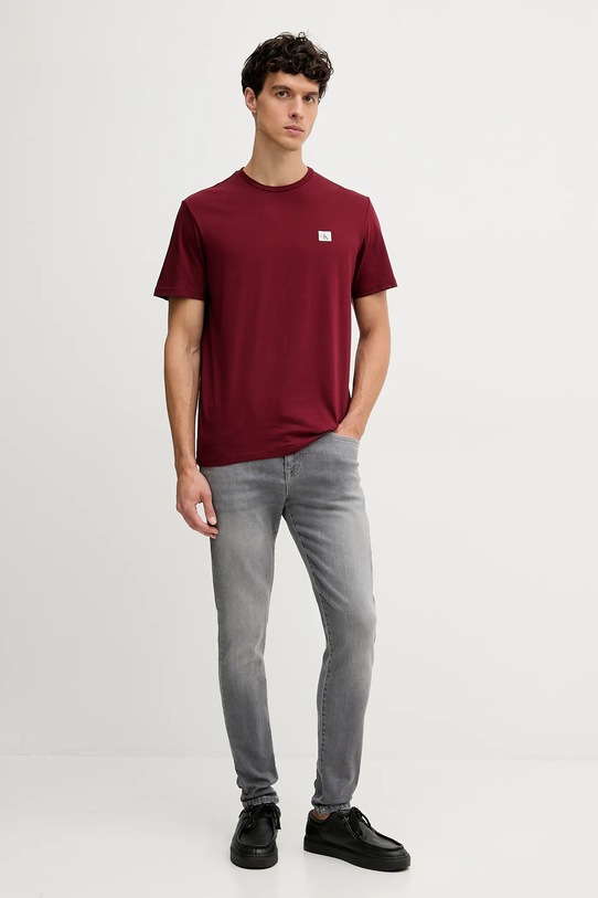Calvin Klein Jeans t-shirt bawełniany LV04RC272G bordowy AW25