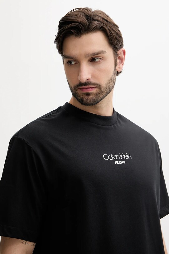 Ruházat Calvin Klein Jeans pamut póló LV04RC851G fekete