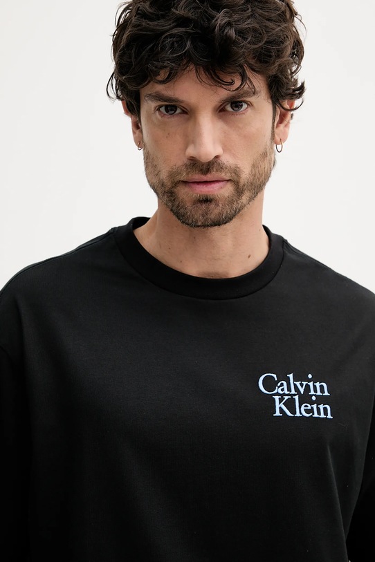 Îmbrăcăminte Calvin Klein Jeans tricou din bumbac LV04RC808G negru