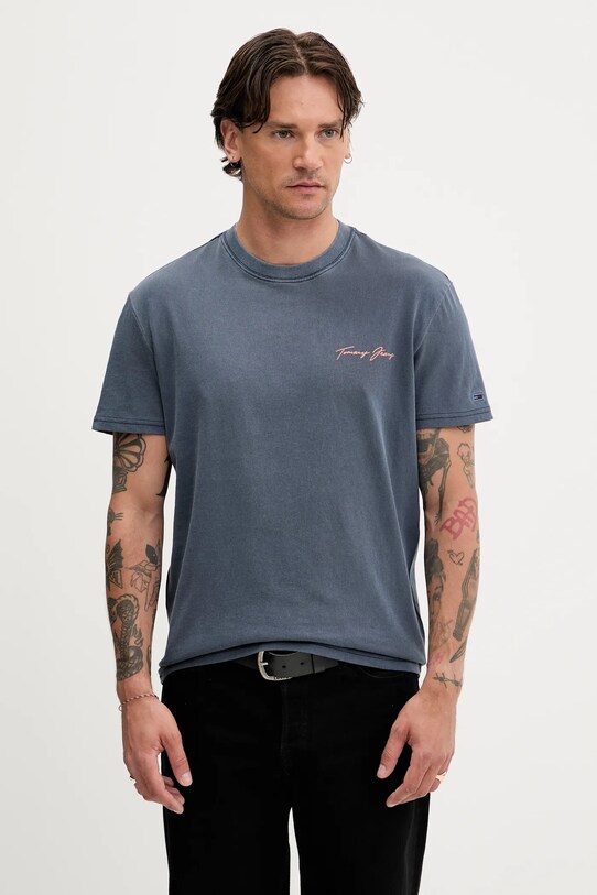 Oblečenie Bavlnené tričko Tommy Jeans DM0DM21868 modrá