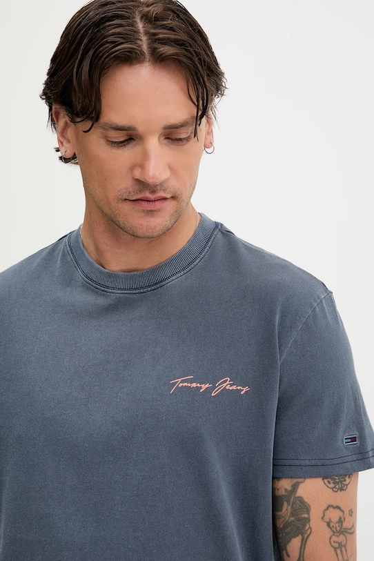 Tommy Jeans tricou din bumbac albastru DM0DM21868